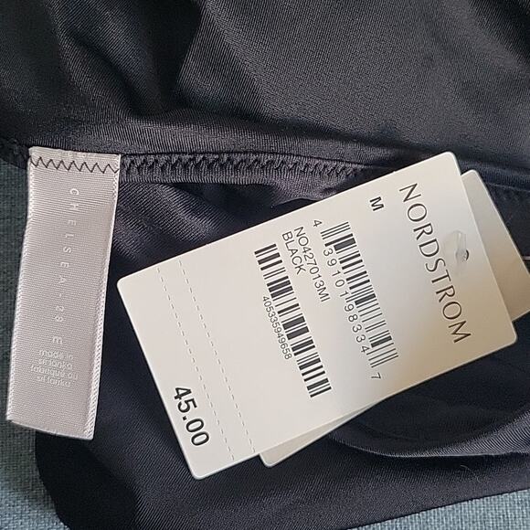 Chelsea28 Easy Retro High Rise Waist Swim Bottoms Size Medium Black NWT - Picture 3 of 7